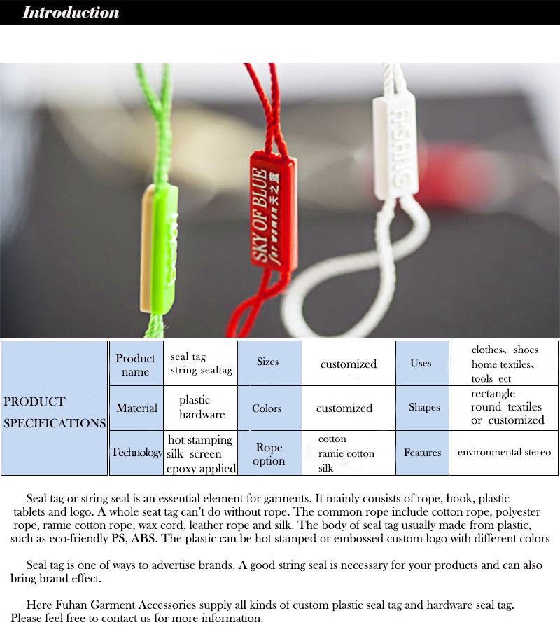 Available Stock Offer Simple Design White / Black Color String Seal Tag