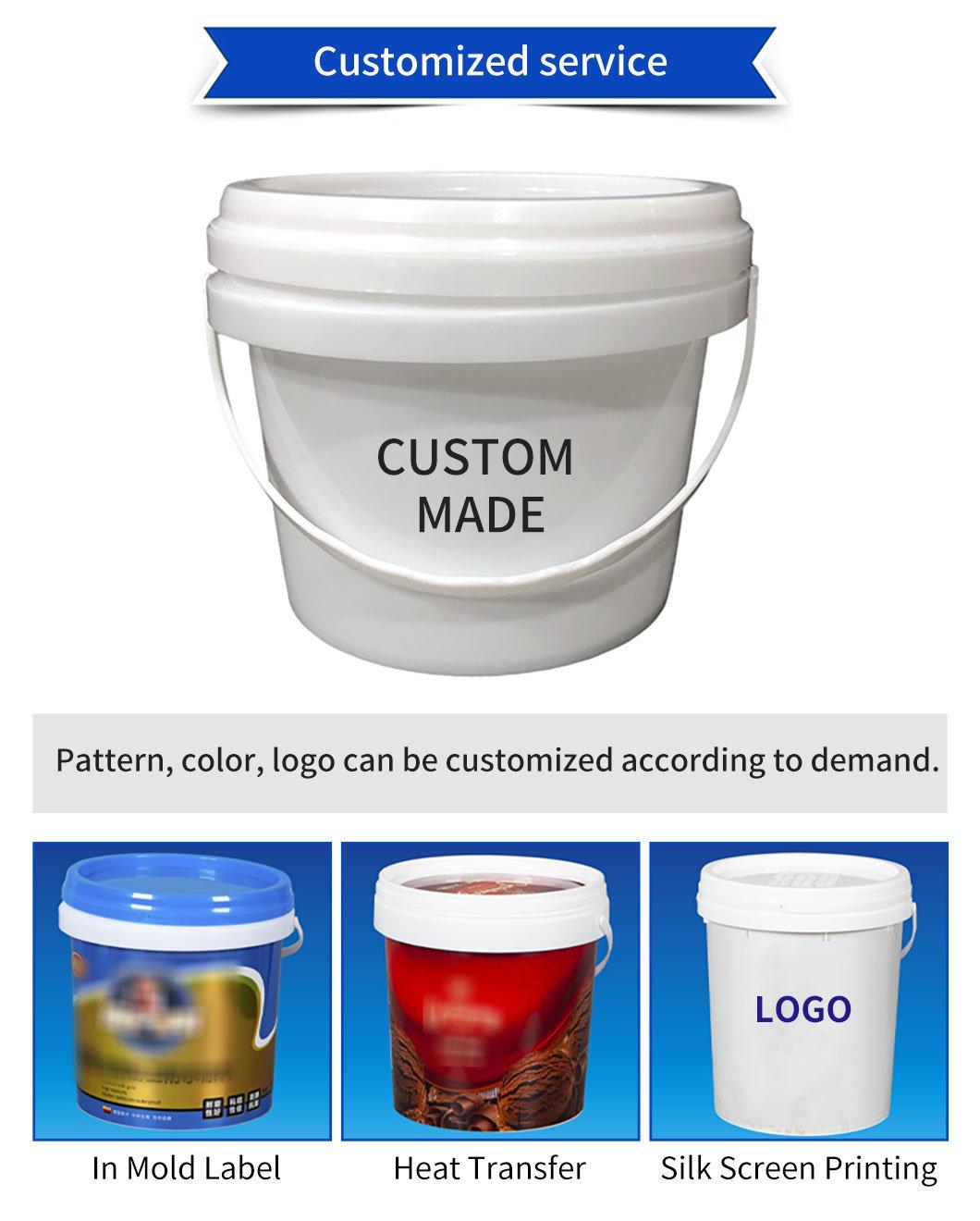 15L PP Food Grade Paint Bucket with Metal & Plastic Handle and Tear off Lid