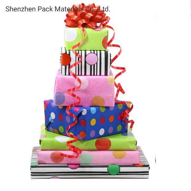 Gift Birthday Christmas Celebration Square Soft Customizable Colorful Tied Boxes with Ribbon