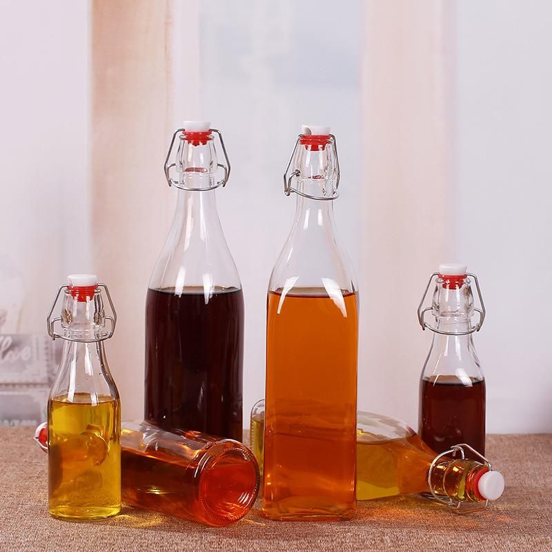 Flip Top Glass Bottle with Swing Top Brewing Bottle with Stopper for Beverages, Oil, Vinegar, Kombucha, Beer, Water, Soda