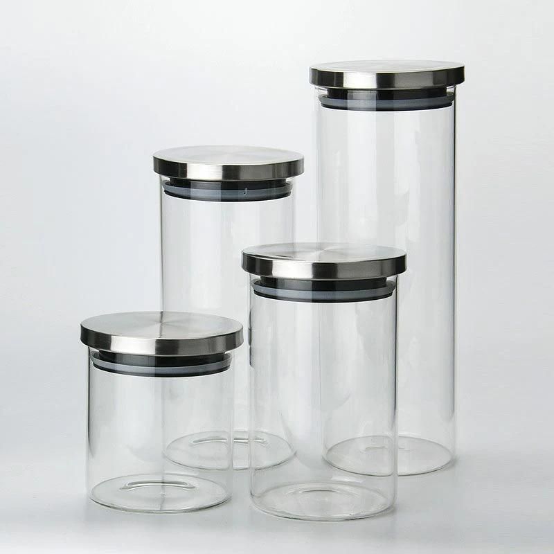 High Borosilicate Glass Canning Storage Glass Jars with Metal Lid 500ml 750ml 1000ml