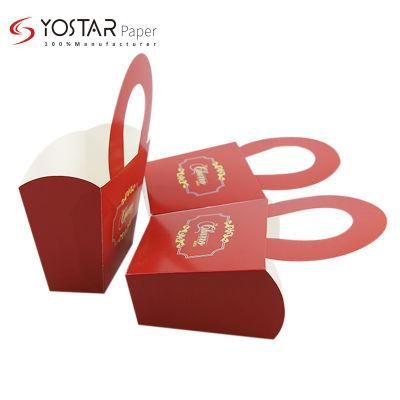 Custom Eco-Friendly Printed Snack Food Packing White Cardboard Paper Box with Handle