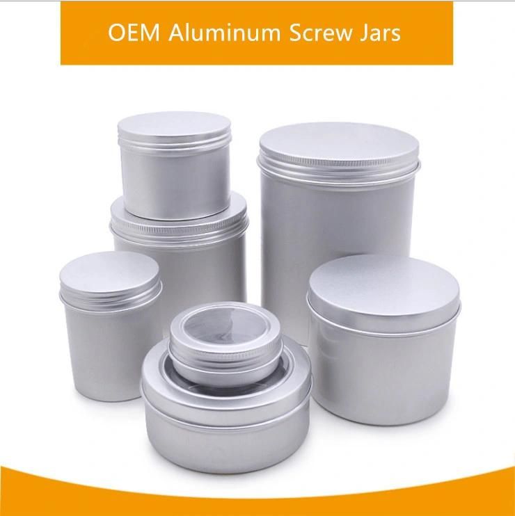 Aluminum Jars with Screw Lid Round Cosmetic Containers 5ml 10ml 20ml 30ml 50ml 60ml 80ml 100ml 120ml 150ml 180ml 200ml 250ml