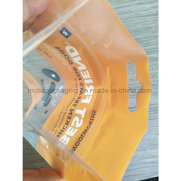 Plastic Bags/ Stand up Pouch/Custom Printing Plastic Pouches for Chicken Dog Treat Bags Glossy 100g