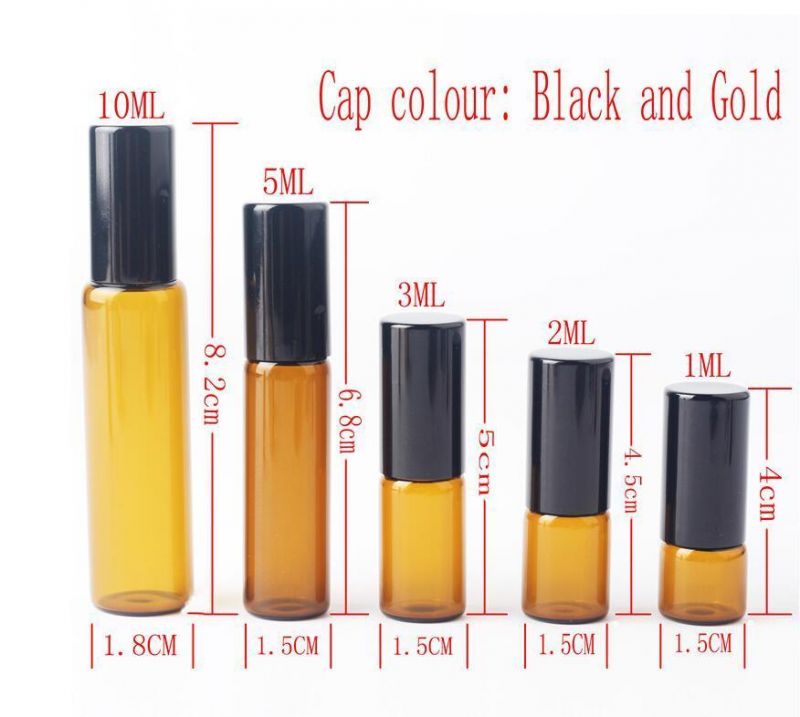 1ml 2ml 3ml 5ml 10ml Glass Roll on Bottle with Stainless Steel Roller Small Essential Oil Roller-on Sample Bottle