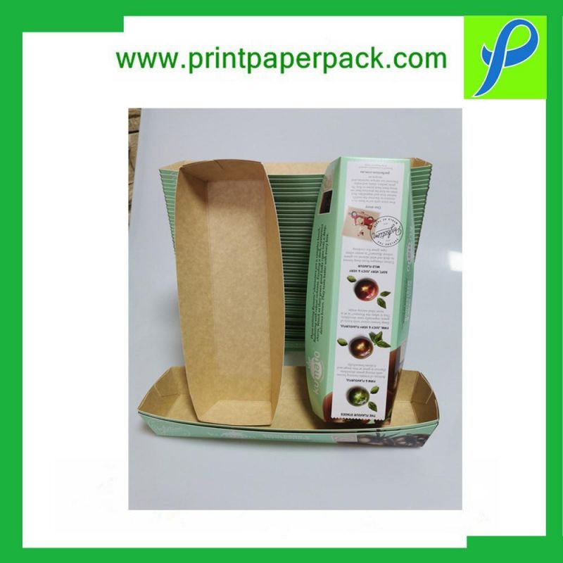 Eco Friendly Disposable Brown Kraft Paper Food Boat Tray Food Paper Tray Wholesale Custom Printed Fast Food Trays