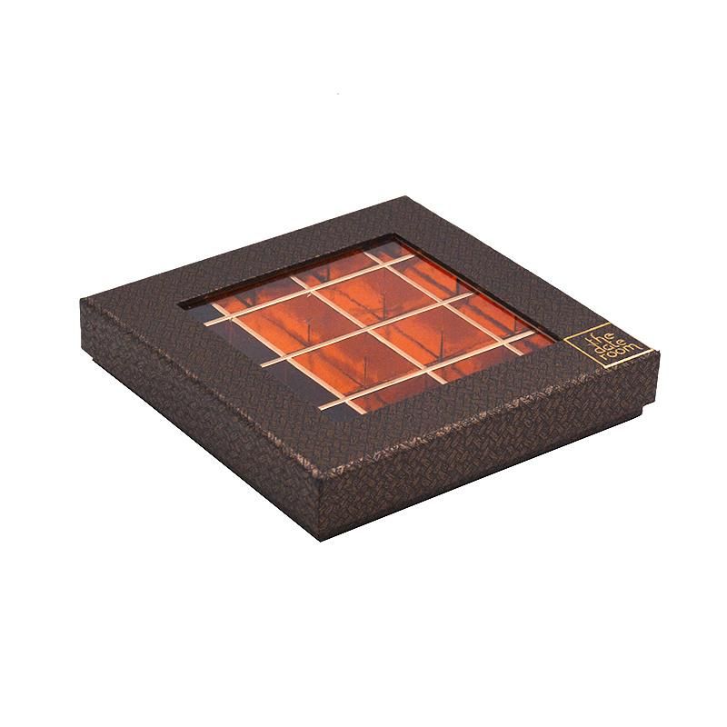 Printed Recycled Rectangular Hard Cardboard Chocolate Box with Clear PVC Window