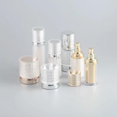 15g 30g 50g Empty Big Size Logo Luxury Acrylic Skincare Plastic Double Wall Cosmetic Face Packaging Cream Plastic Jars