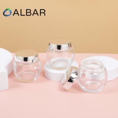 Foot Cream Face Hand Cream Glass Jars in Clear or Frost Polish Customization