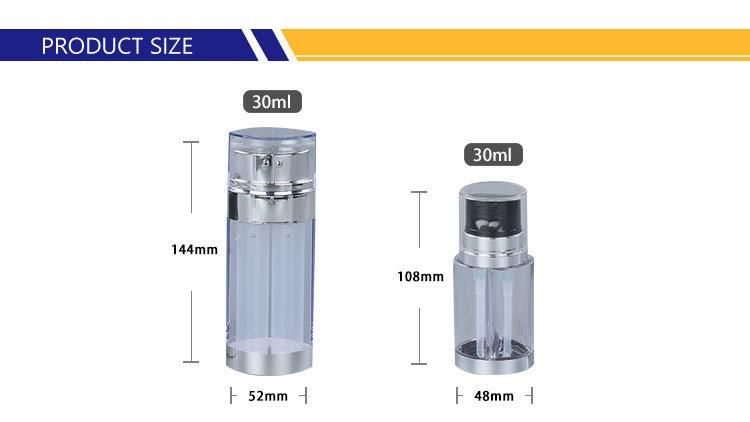 PETG 30ml Airless Bottle Plastic Dual Tube Lotion Airless Bottles