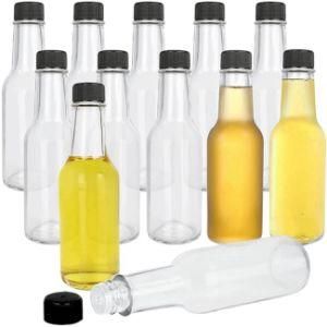 5 Oz 150ml Clear Hot Sauce Chili Woozy Glass Bottle Secure Leak Proof Bulk Chili Sauce Glass Bottle for Dressing