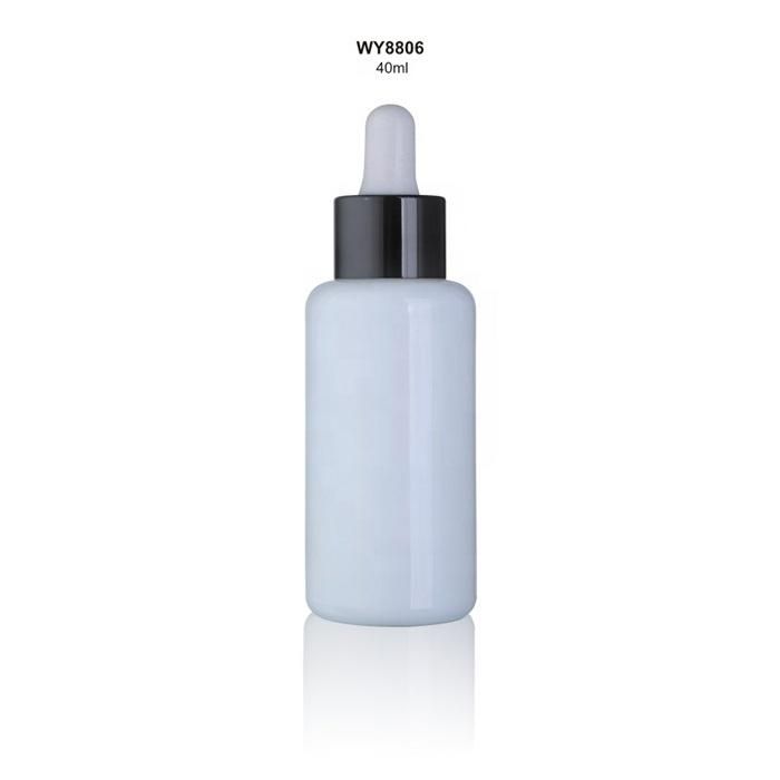 Winpack Factory Oil Empty Liquid Dropper Glass Shiny White Color Luxury Lotion Bottle Container Popular Selling 40ml Glass Dropper Bottle with White Color