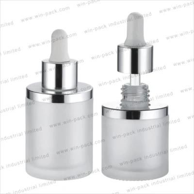 New Design Gold Dropper Matte White NBR Rubber Head Silicone Rubber Shiny Gold Collar for Glass Dropper Bottle