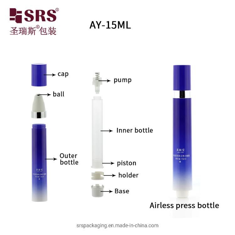 SRS Packaging China Manufacturer High Quality Cosmetic Clear Amber Essential Oil Perfume Bottle & Plastic Eye Serum Steel Roller/Roll On Glass Vial No Leakage