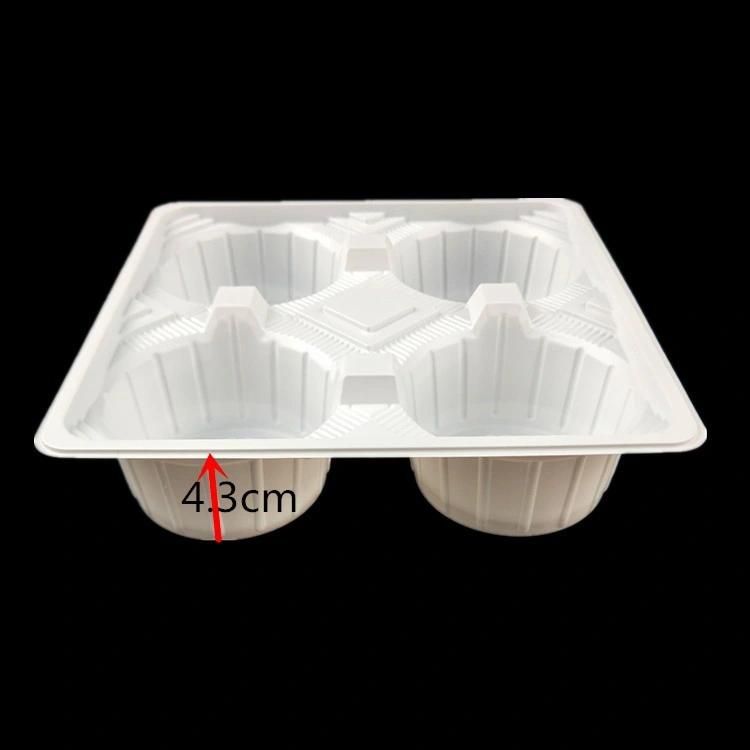 Disposable Tea Coffee Juice Plastic 4 Cup Tray