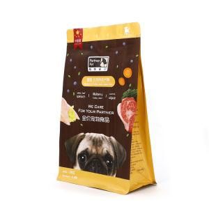 Printed Aluminum Foil QS Stand up Plastic Pouch Packaging Pet Food Square Bottom Bag with Zipper