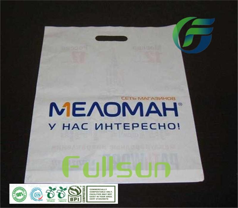 100% Biodegradable Supermarket Shopping Tote Promotional Custom Handle Plastic Bag