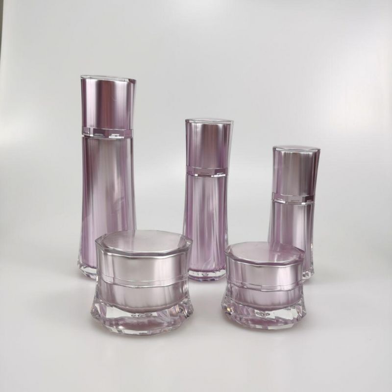 30ml 50ml 100ml Round Purple Acrylic Emulsion Bottle Plastic Foundation Bottle for Essence