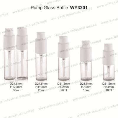 20ml 0.67oz Transparent Glass Serum Bottle with Plastic Pump with Cover