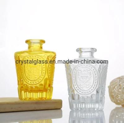 Customized Design Embossed Glass Diffuser Packing Essential Oil Bottle