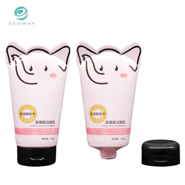 100ml Pink Soft Face Wash Cream Plastic Empty Cosmetic Tube Packaging