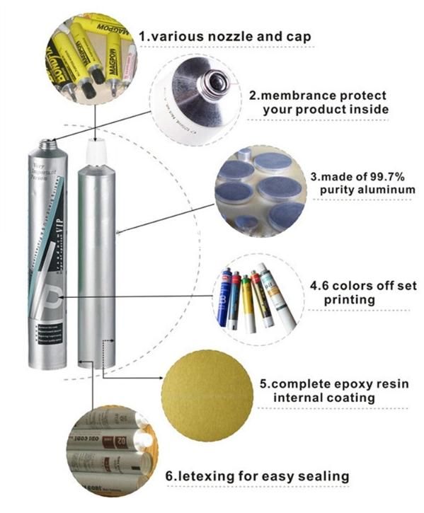 Custom Packing Acrylic Pigment Drawing Painting Aluminum Tube