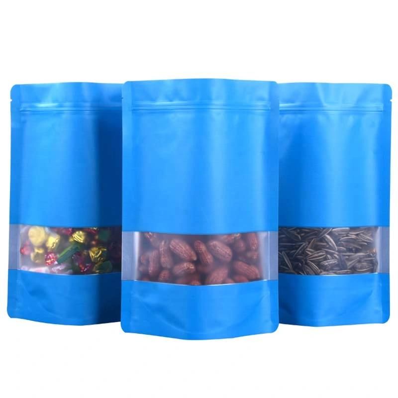 Blue Color with Window Stand up Smell Proof Mylar Bag