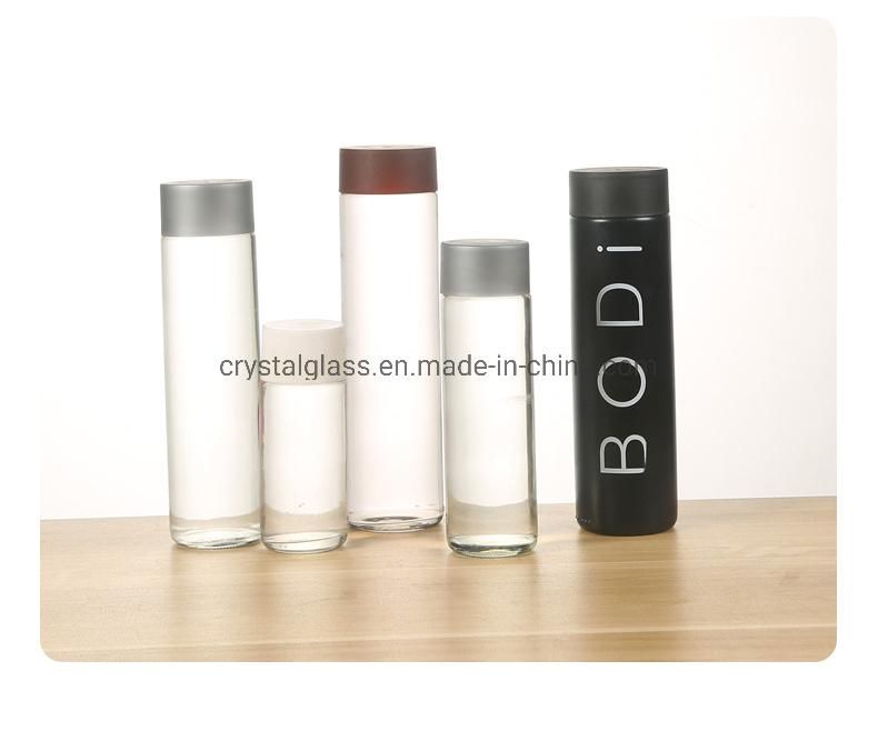 Customize Printing 800ml Voss Cylinder Glass Bottle