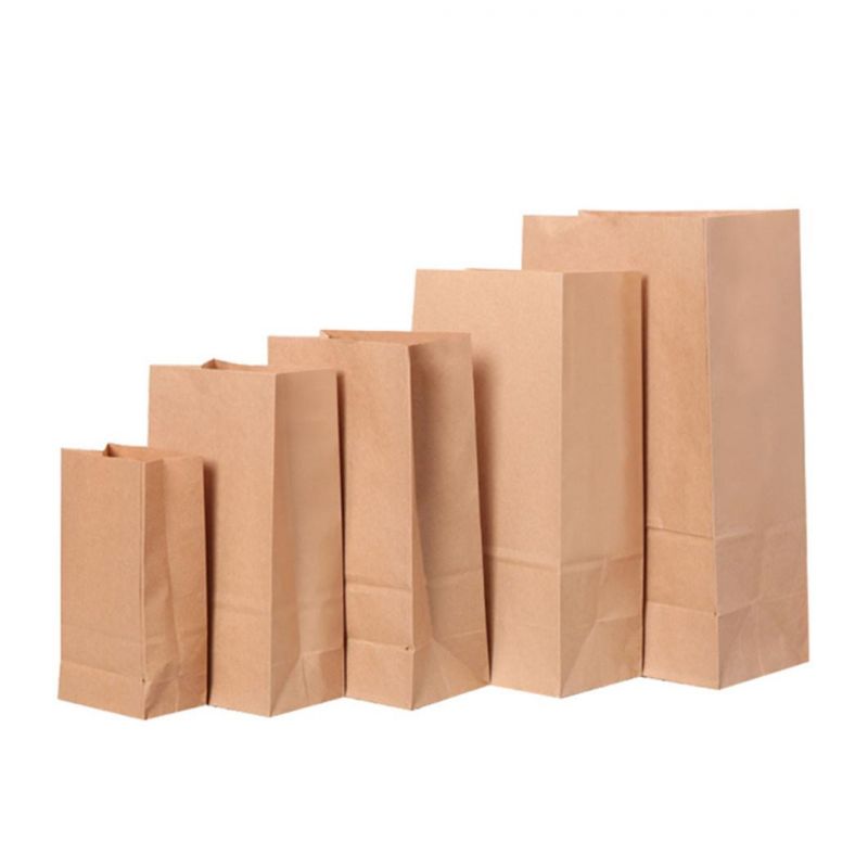 Brown Kraft Flat Bottom Paper Bag for Food Sos Snacks