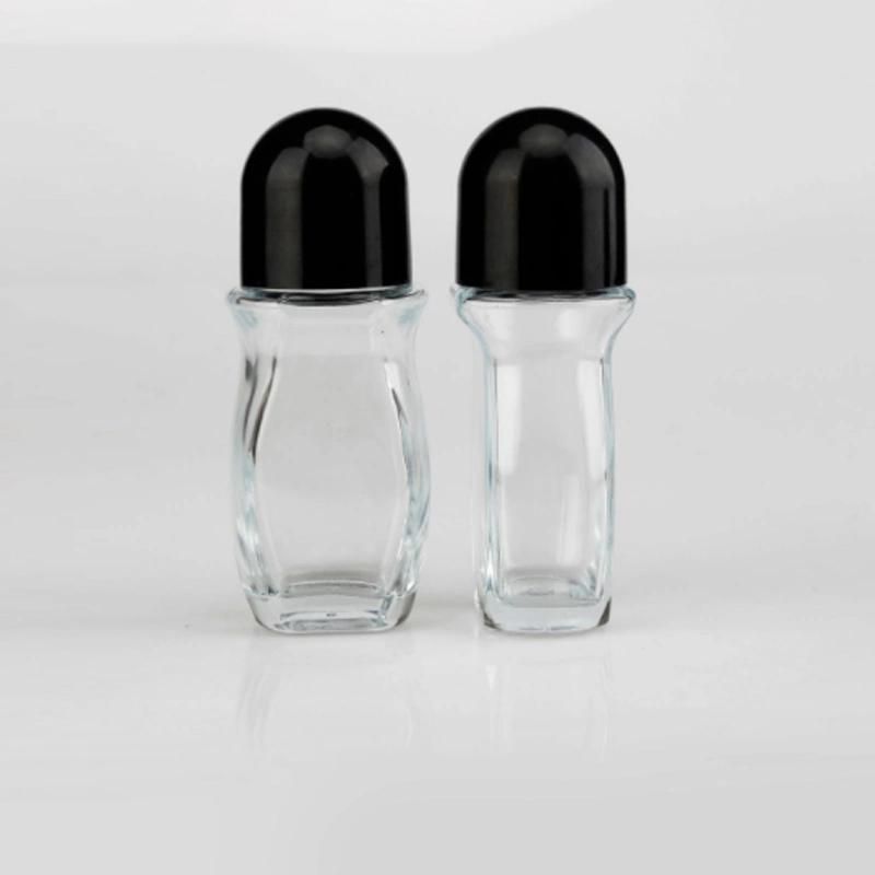 Custom Latest Design 30 Ml 50 Ml Refillable Clear Deodorant Roller Glass Roll on Bottle