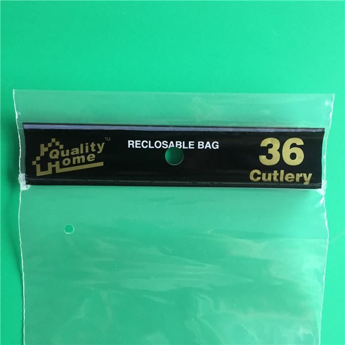 Transparent Custom Print LDPE Plastic Zipper Bag with Hang Hole