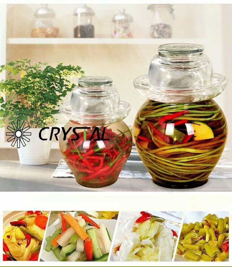 2kg Lead-Free Sealed Pickle Transparent Glass Pots in Kitchen / Large Capacity Glass Pot