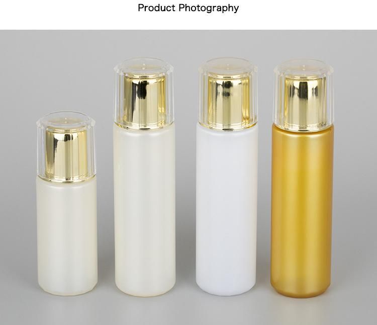 Gold White 5g 15g 20g Plastic Cream Jar and 80ml 120ml Bottle Set