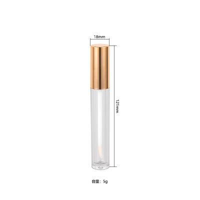 Wholesales Golden Lip Gloss Containers Tube Label Round Liptint Container for Makeup Packaging