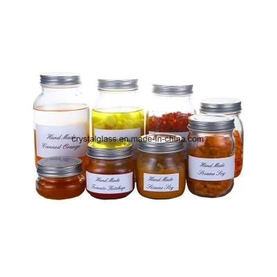 High Quality 16oz 480ml Round Glass Mason Jar with Screw Top Lid for Jam Food Candy