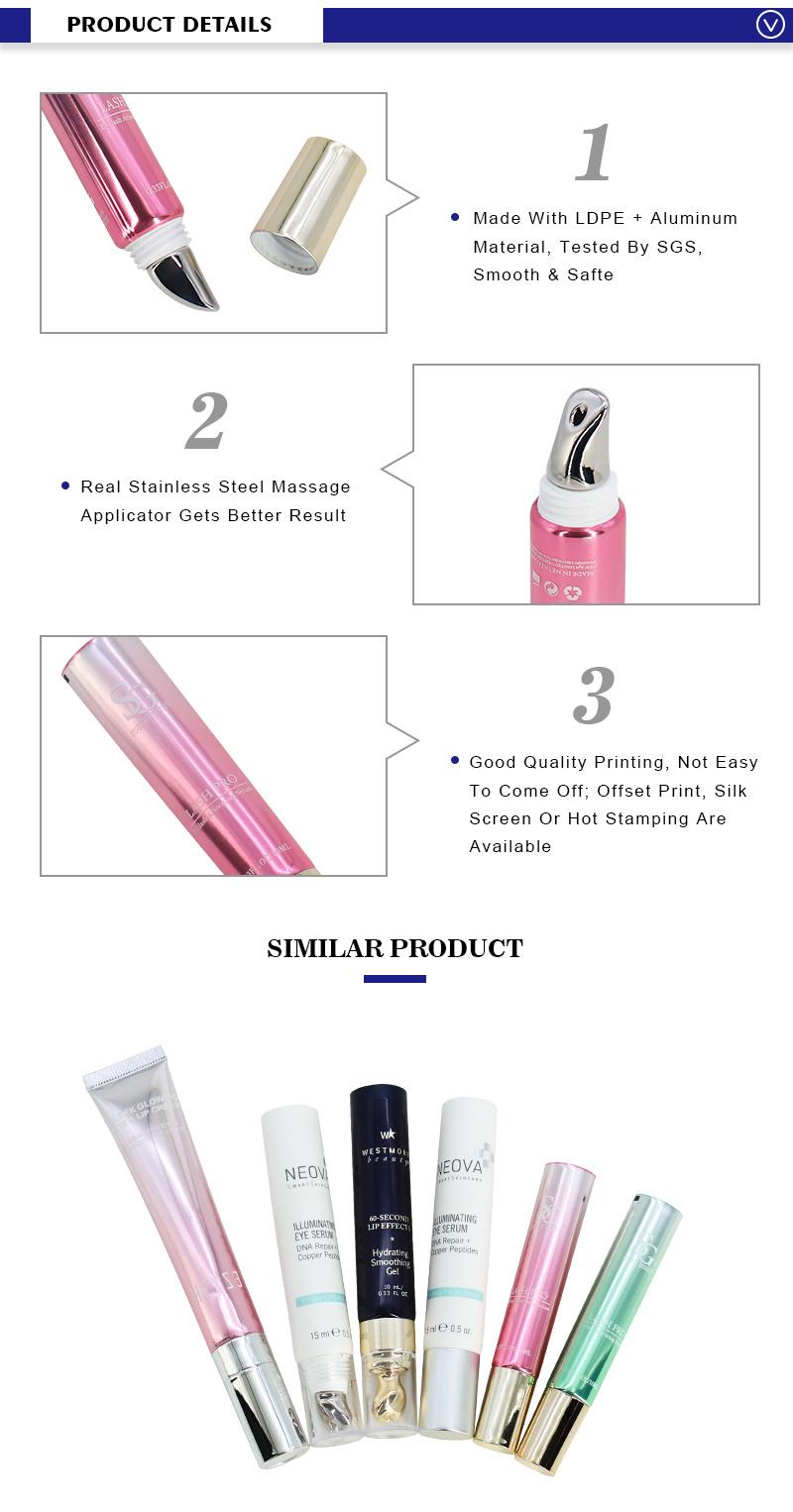 Best-Selling 10ml Pink Laminated Tube with Metal Applicator