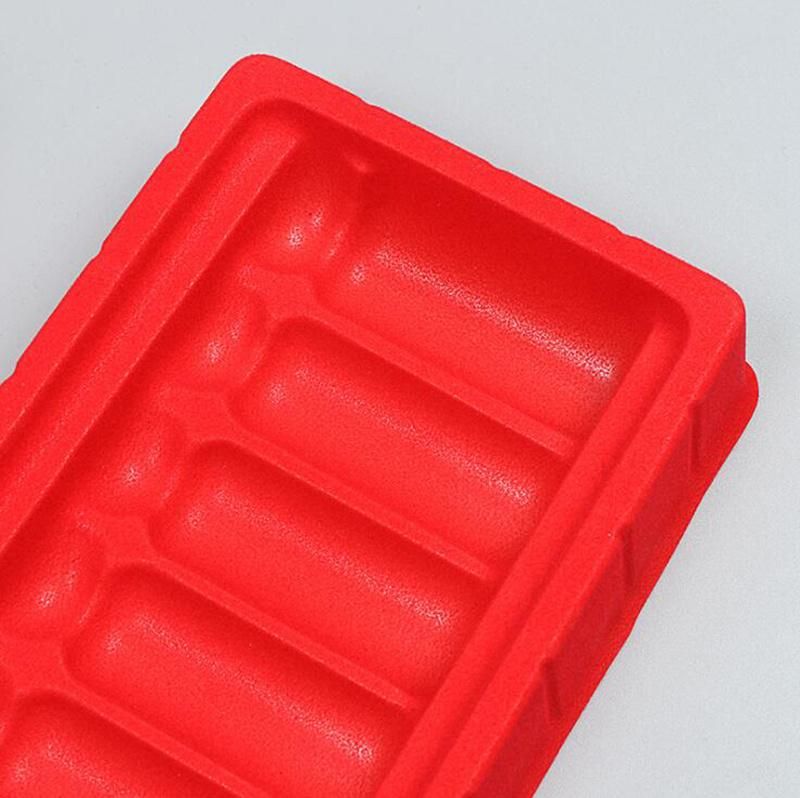 Customized Red Flocking Plastic Packing Ampoule Tray for Medical