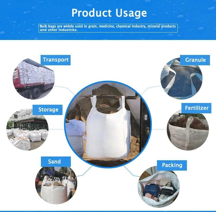 Packing PP Woven Bulk Bag Duffle Top Flat Bottom Side Seam Loops