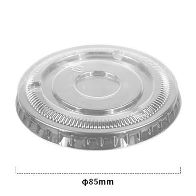 Disposable Plastic Tableware 85mm Diameter Pet Plastic Lid Transparent for Dessert