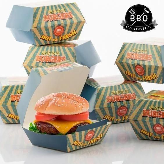 OEM Biodegradable Recyclable 2022 New Hot Custom Logo Print Cardboard Corrugated Kraft Burger Box