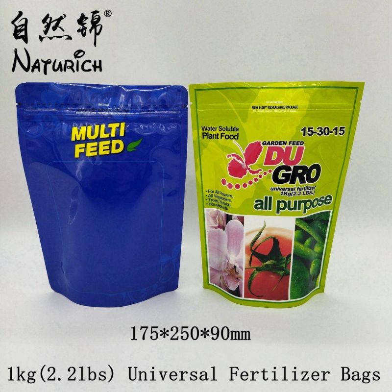 500g Mylar Stand up Pouch Ziplock Recloseable Fertilizers Packing Bag