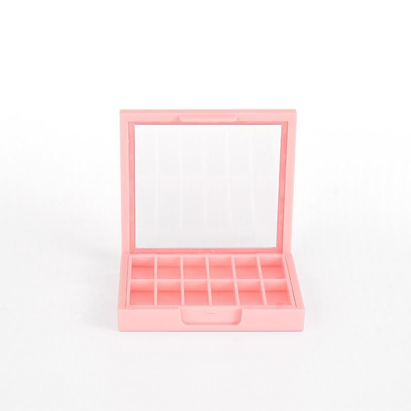 Custom Wholesale Cute Pink Color 12 Hole Eyeshadow Palette Eyeshadow Case for Custom Packaging