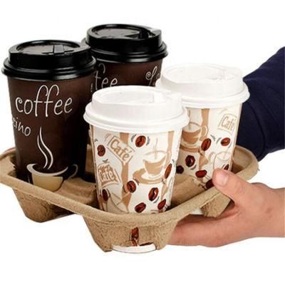 Disposable Recycled Paper Take-out 4-Cell Cup Holder