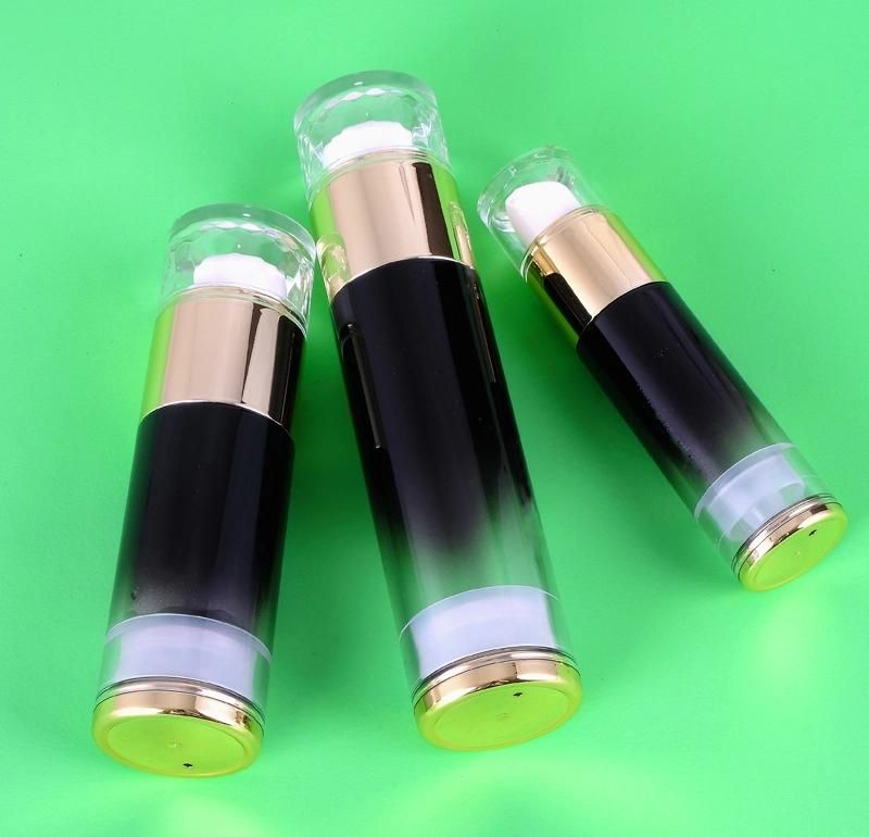 High Quality 15ml 30ml 50ml Empty Black Plastic Cosmetic Lotion Serum Bottle Sets