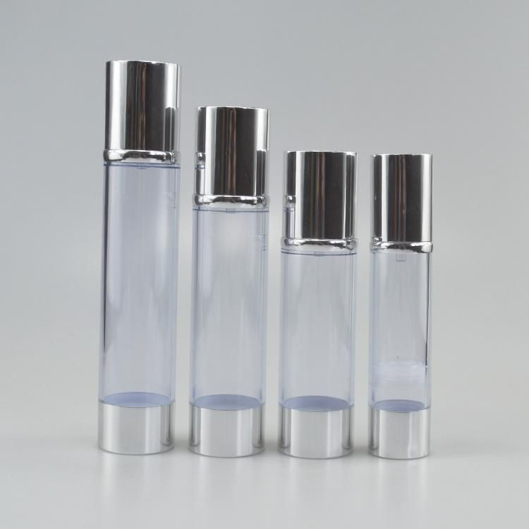 30ml 50ml 60ml 100ml 150ml 200ml Silver Cosmetic Lotion Airless Pump Bottle in Stock