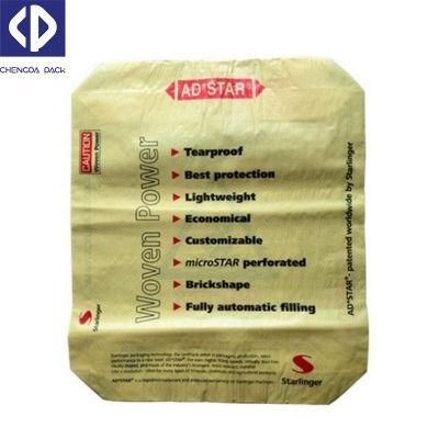 25kg 40kg 50kg Polypropylene Plastic Woven Valve Bags with Block Bottom for Putty Powder Cement