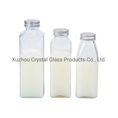 330ml Square Milk Vintage Tea Glass Bottle for Packaging