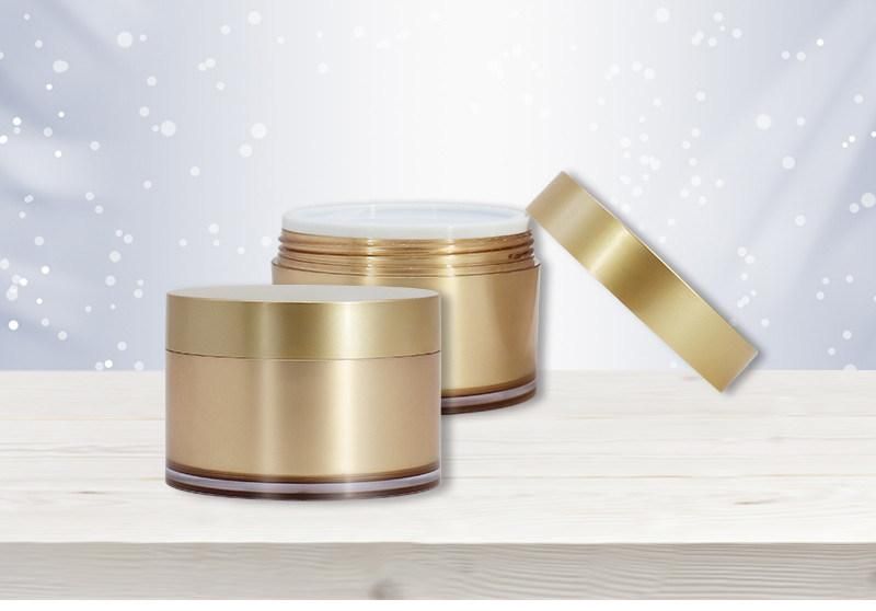 China Supplier Plastic Golden Color 100g 200g Cream Jar for Cosmetic Packaging