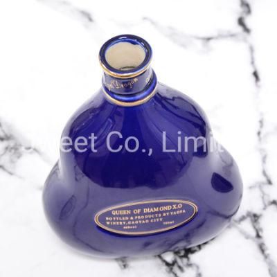 Customized Wine Bottle Ceramic Liquor Whisky Olive Oil Bottle