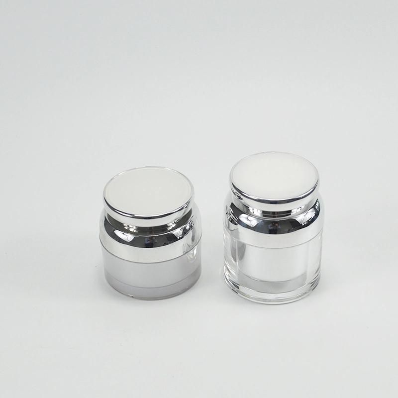 Warehouse Acrylic Cream Jar 30g 50g Plastic Silver Eye Face Cream